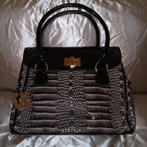 Dazzling Crocodile / Alligator Embossed Print Handbag Purse Sparking Glitter New